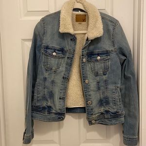 American Eagle fuzzy jean jacket